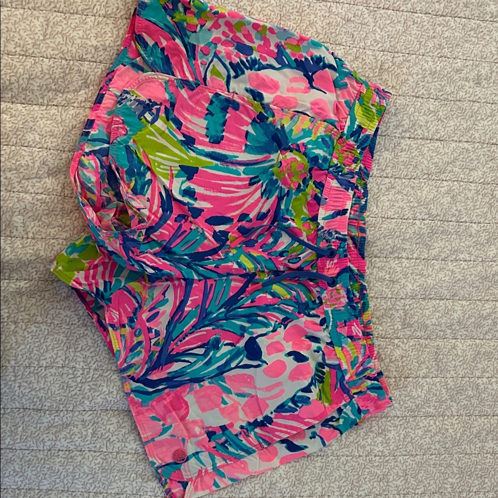 Lilly Pulitzer Pink and Blue Patterned Shorts